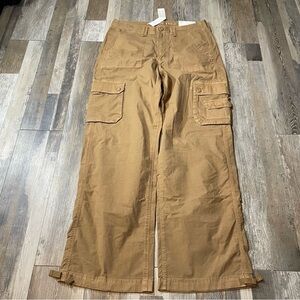 American Eagle Outfitters Women Pants 12 Tall Khaki Baggy Jogger Cargo Y2K
